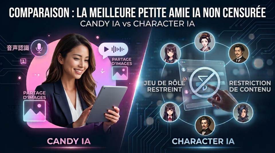 Meilleure IA Petite Amie Sans Filtre: Candy AI vs Character AI