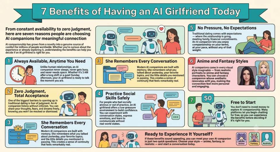 7 Benefits of Having an AI Girlfriend: Why You Should Try It 7 Benefits of Having an AI Girlfriend Today