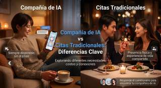 Compañía IA vs. citas tradicionales: diferencias clave