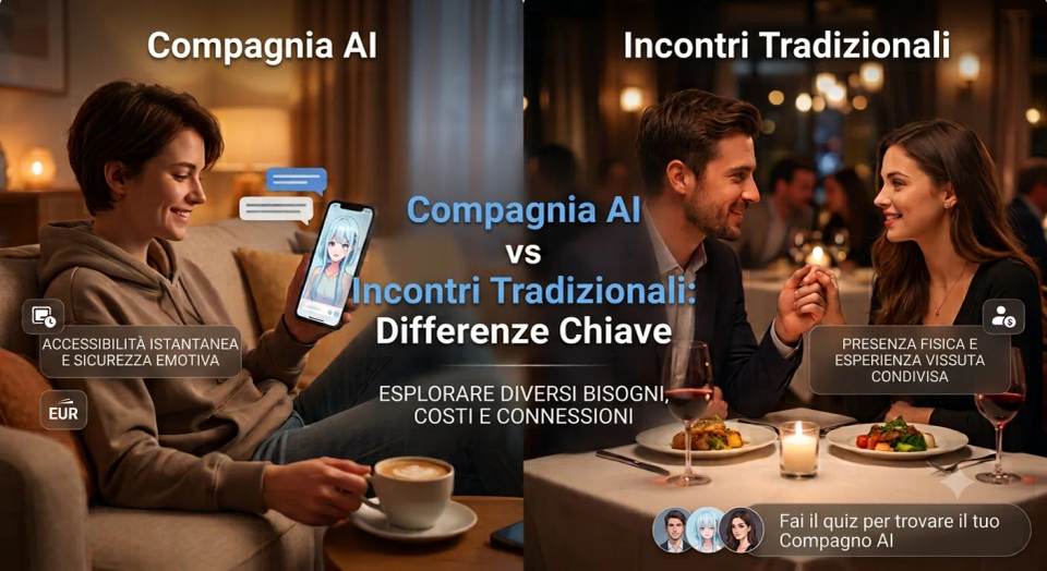 Compagnia IA vs dating tradizionale: le differenze chiave