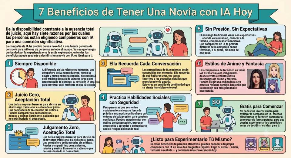 7 beneficios de tener una novia IA hoy
