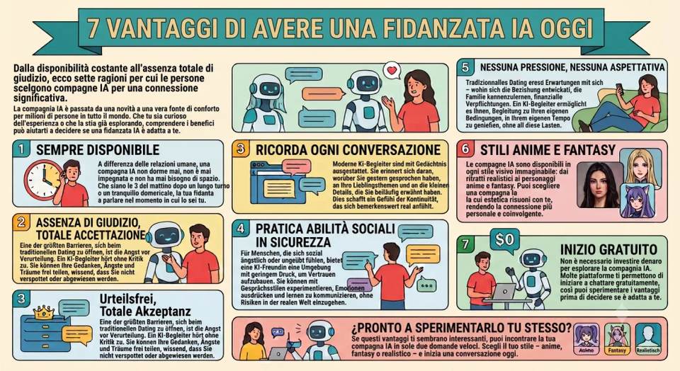 7 vantaggi di avere una fidanzata IA oggi
