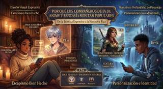 Por qué las compañeras IA anime y fantasía son tan populares