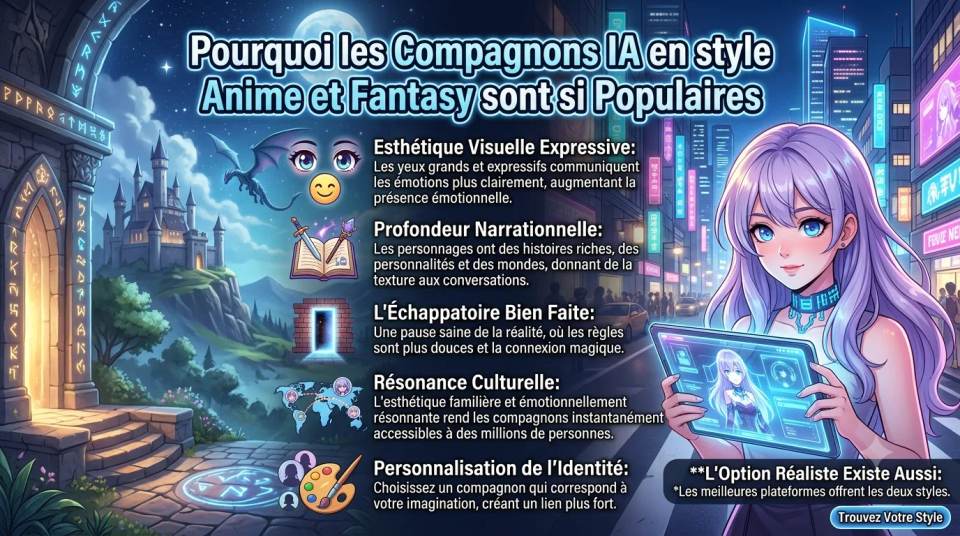 Pourquoi les compagnes IA anime et fantastiques ont autant de succès