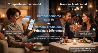 Companhia IA vs. namoro tradicional: principais diferenças