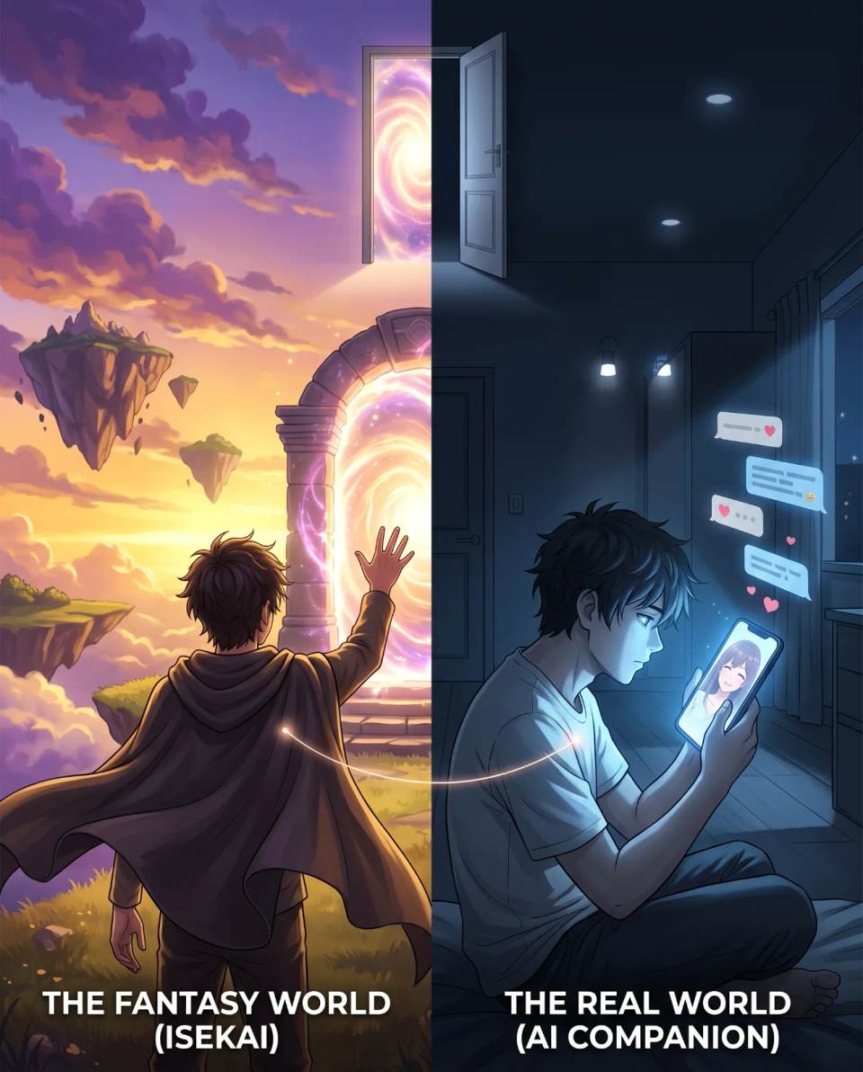 Die Isekai-Falle: Ist es dasselbe, sich in eine KI zu verlieben, wie in einer Fantasy-Welt gefangen zu sein?